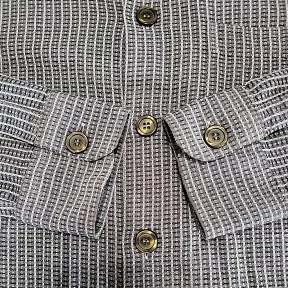 Mondo di Marco Men's Shirt Size L Gray Patterned Button-Up Long Sleeve - Picture 5 of 12